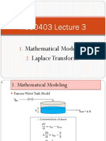 KC30403 Lecture 3: Mathematical Modeling Laplace Transform