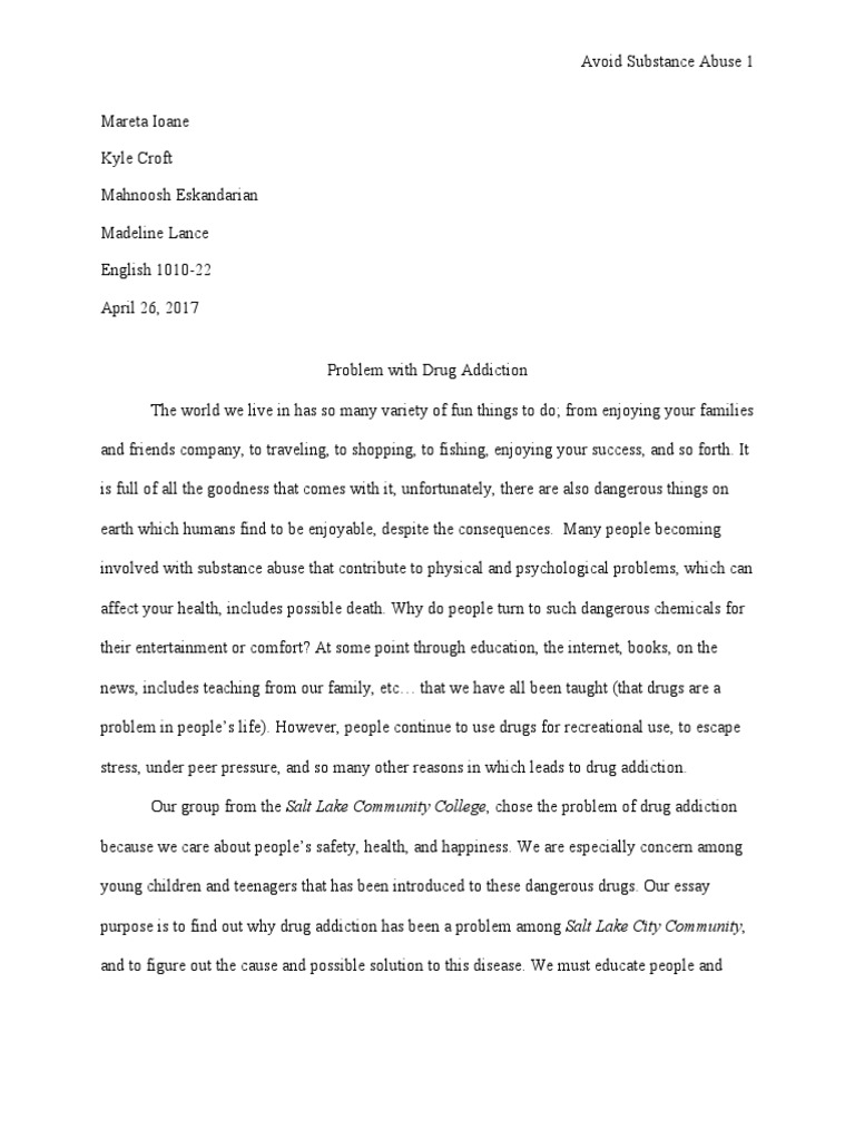 Drug dependence essay 05 image
