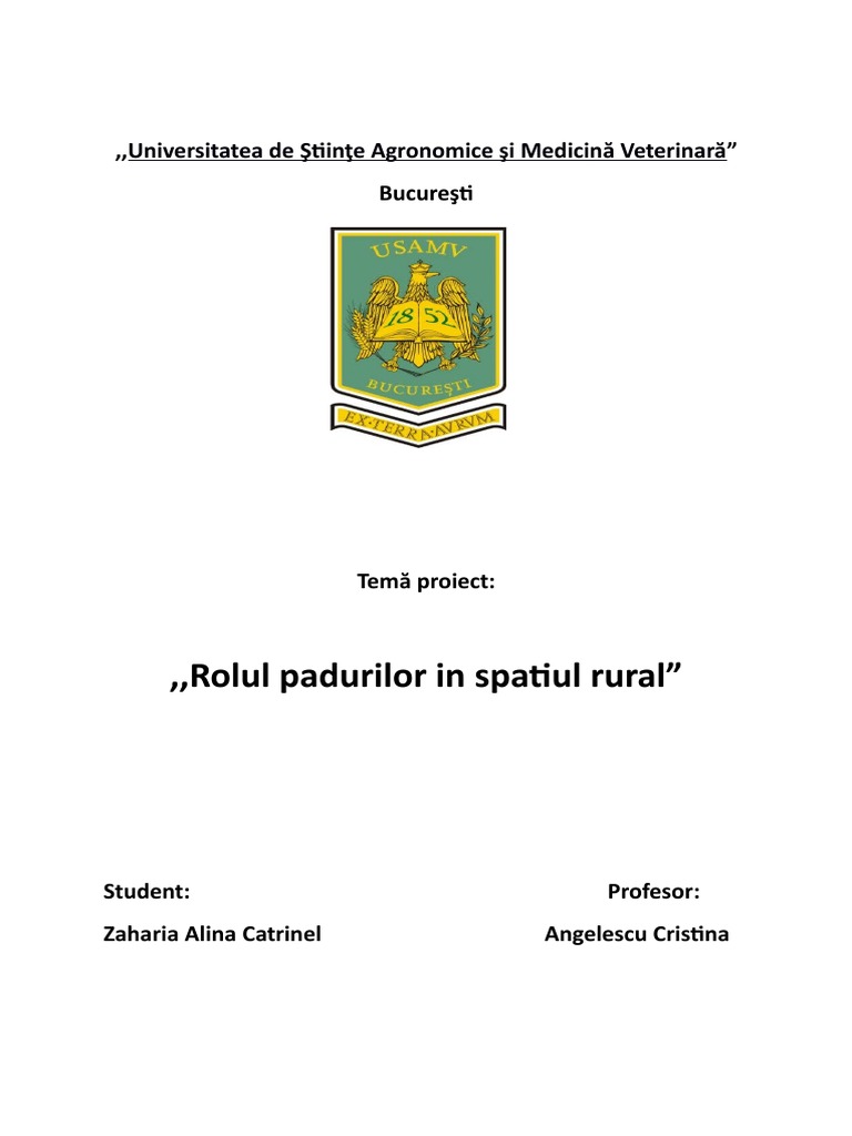 Rolul Padurilor in Spatiul Rural | PDF