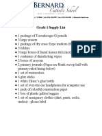 Grade 1 Supply List