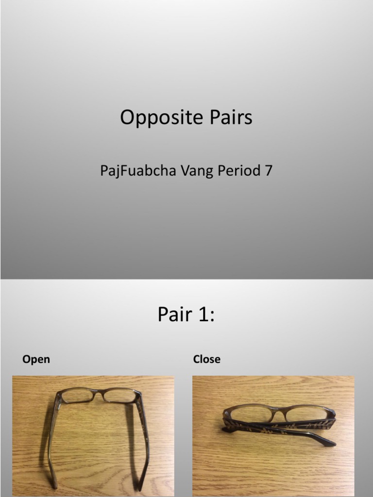 Opposite Pairs Vocabulary List | PDF