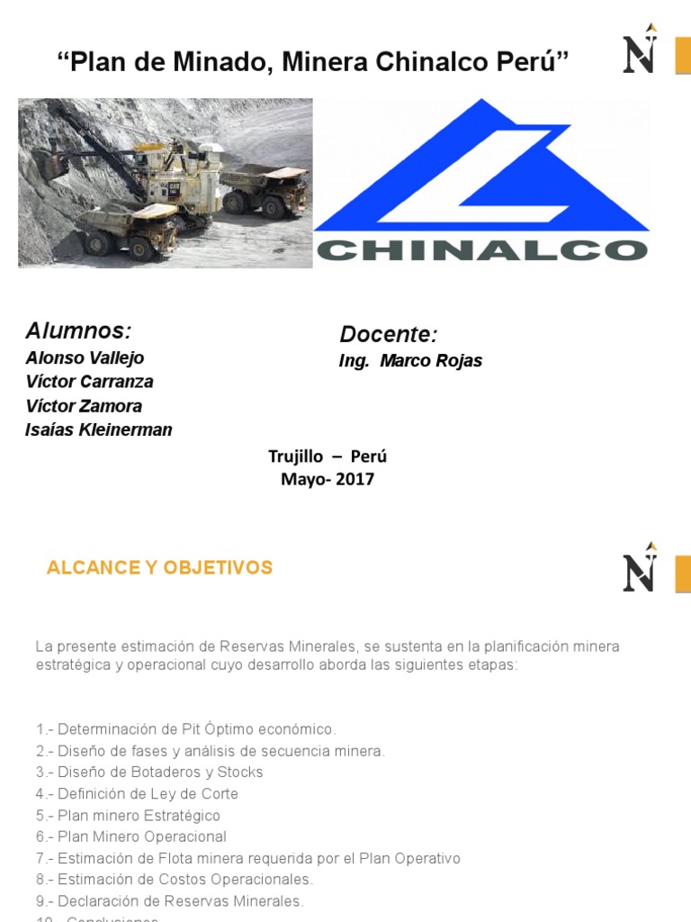 Plan de Minado en Minera Chinalco | PDF | Minería | Cobre