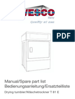 Manual/Spare Part List Bedienungsanleitung/Ersatzteilliste: Drying Tumbler/wäschetrockner T 81 E