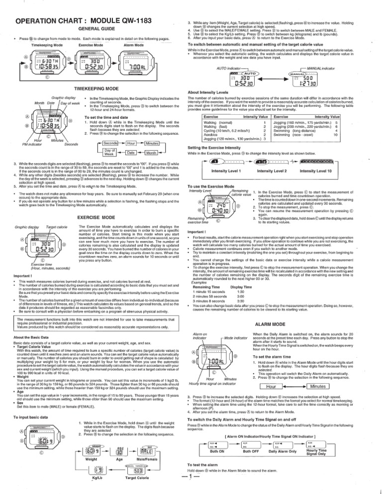 Casio Module 1183 | PDF