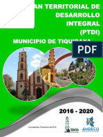 Plan Territorial de Desarrollo Integral Tiquipaya 2016 - 2020-Original