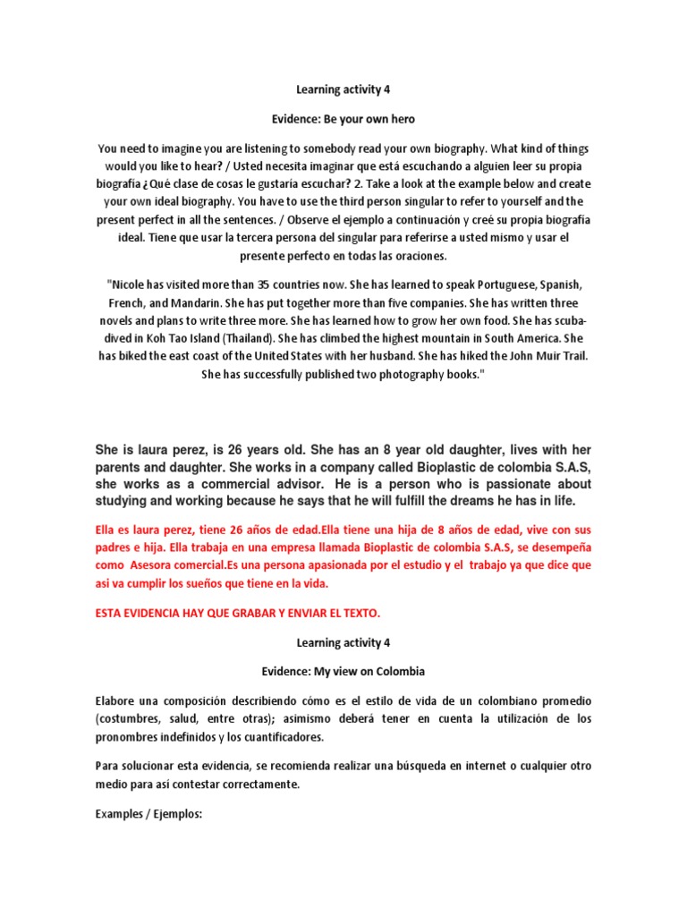 Learning Activity 4 | PDF | Idiomas