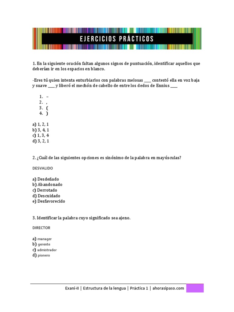 Ejercicio 1 (EL) | PDF | Artes del Lenguaje y Comunicación