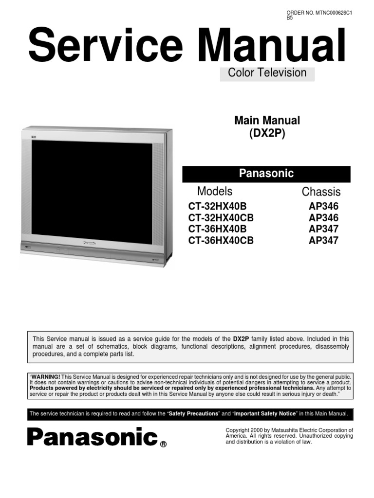 service manual panasonic CT32HX40B | Electrical Connector | Resistor