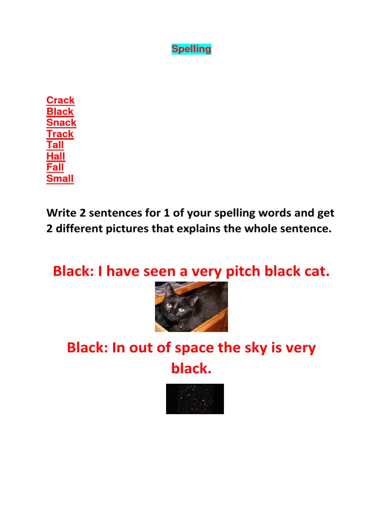 Spelling Activity by Zoe | PDF