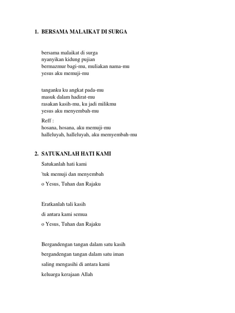 Kumpulan Lagu Lagu Rohani