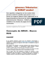 Los Regímenes Tributarios de La SUNAT