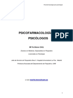 Psicofarmacología Para Psicólogos. Mª Fe Bravo Ortiz