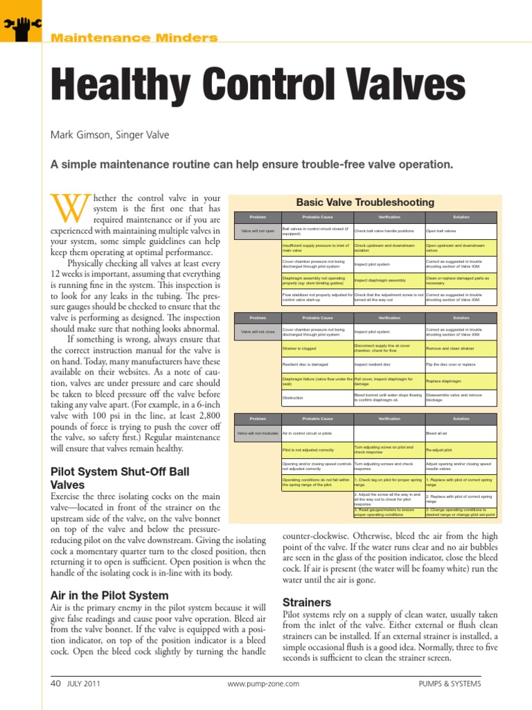 Healthy Control Valves PDF Valve Gas Technologies