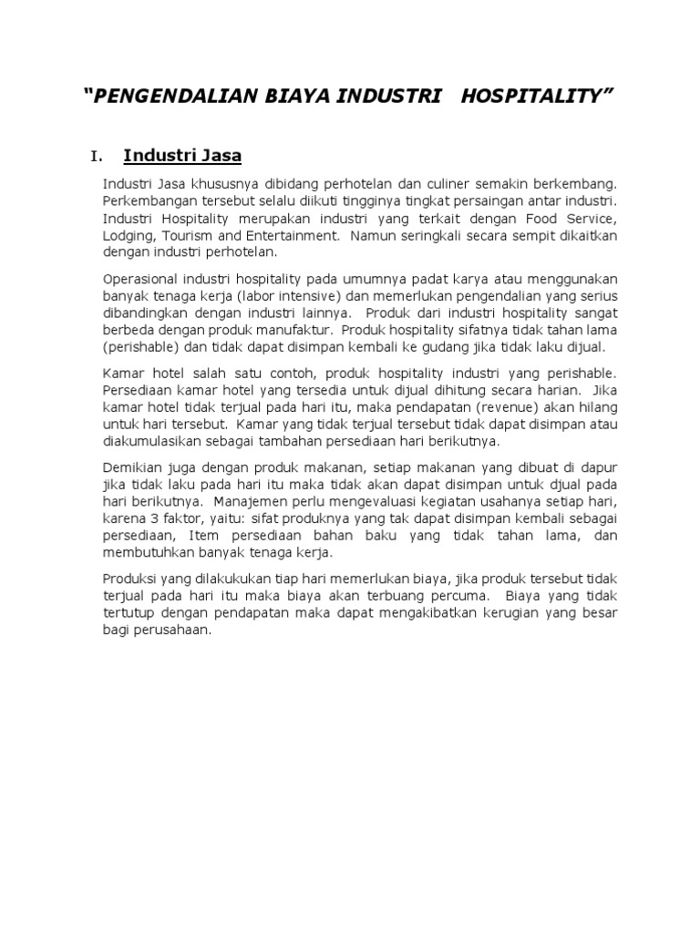 Cost Control Hotel PDF