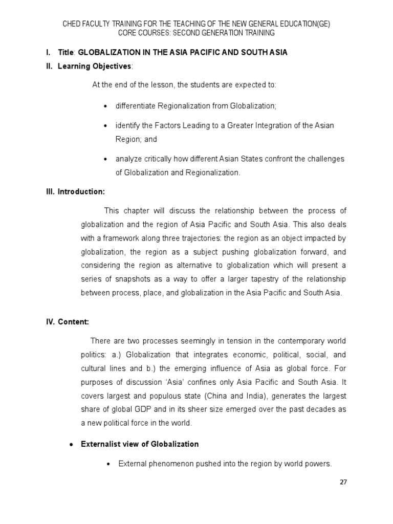 Globalization's Impact on Asia-Pacific | PDF | Globalization | Asia