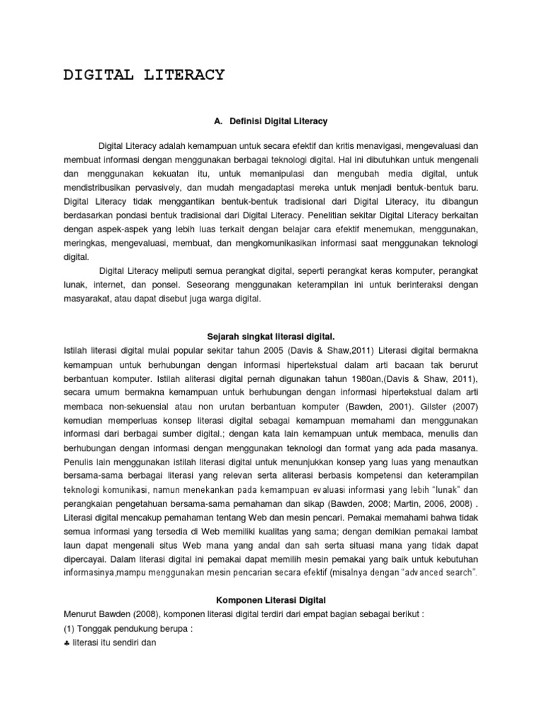 Digital Literacy Pdf Ilmu Sosial Seni
