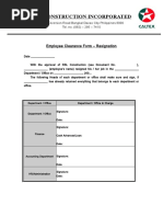 Employee Clearance Form - Resignation