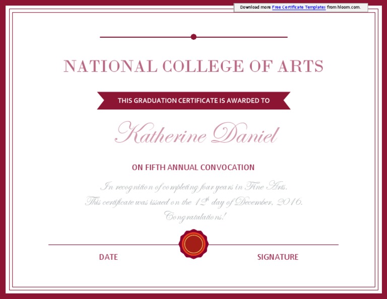 Graduation Certificate Template | PDF