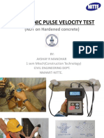 Ultrasonic Pulse Velocity Test: (NDT On Hardened Concrete)