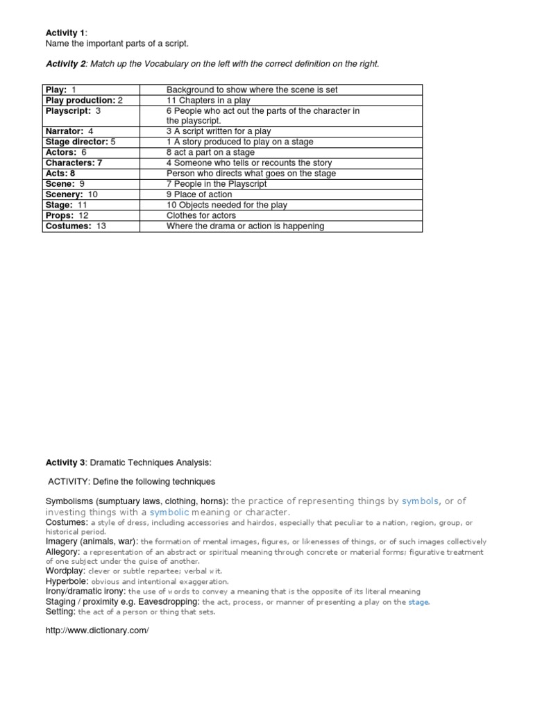 Play Script Activities Showaib | PDF | Word Play | Actor