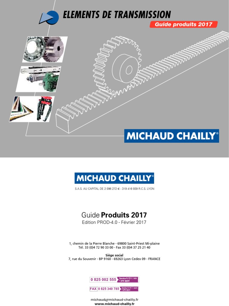 Guide Produit Michaud Chailly 2017 PDF 17 Mo DT Lcat6, PDF, Palier  (mécanique)