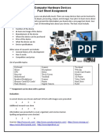 Computer Hardware Devices Facts Sheet