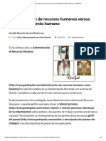 Administración de Recursos Humanos Versus Gestión Del Talento Humano - GestioPolis PDF