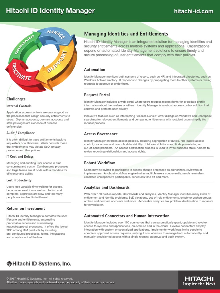 Hitachi ID Identity Manager Brochure | PDF | Oracle Corporation ...