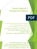 Pensamiento Abismal Y Ecología de Saberes