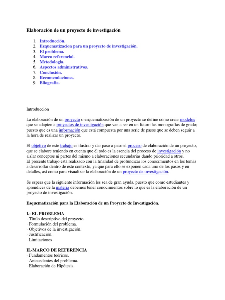 Guía para Elaborar un Proyecto de Investigación | PDF | Hipótesis ...