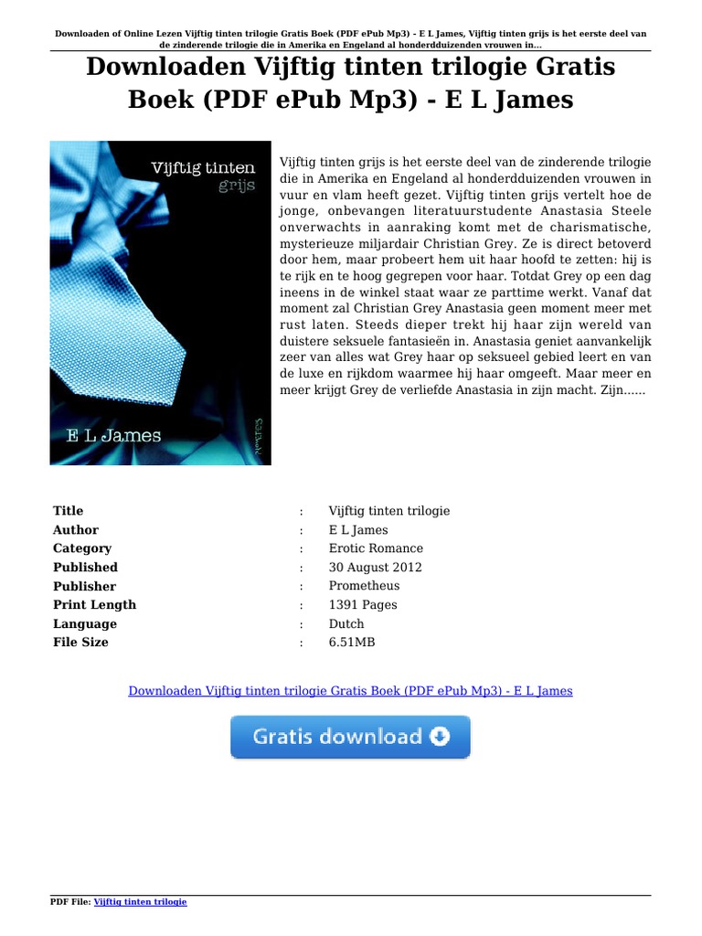 Vijftig Tinten Grijs Boek Gratis Downloaden