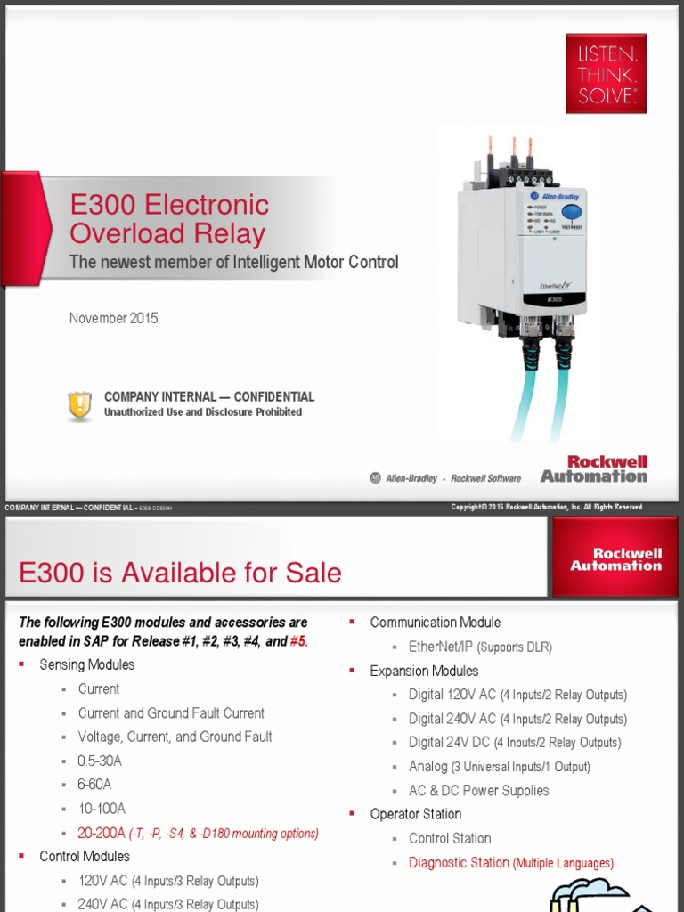 E300 Overload Relay Presentation INTERNAL Long (Updated 11052015