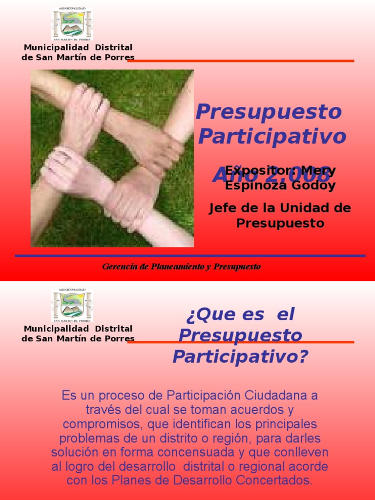 Proceso de Presupuesto Participativo 2008 | PDF | Planificación ...