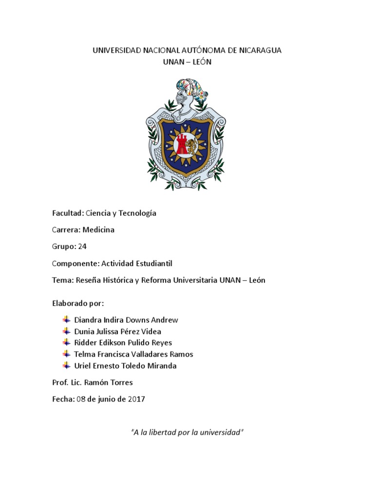 Reseña Historica Unan Leon (1) Universidad Ciencia