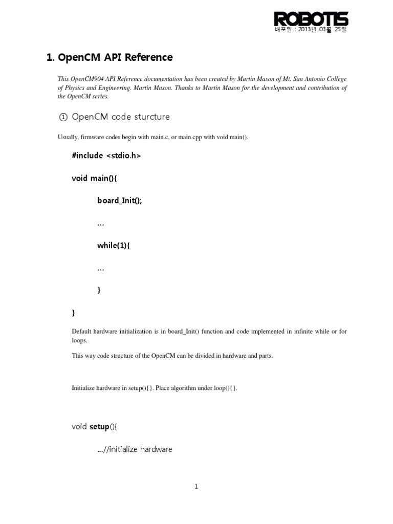 Dynamixel API Overview and Usage | PDF | C (Programming Language ...