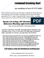 Brentwood 2 Smoking Ban Flyer