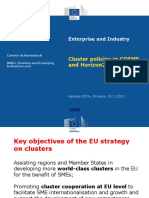 Enterprise and Industry Cluster Policies in COSME and Horizon2020