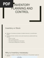 Inventory Planning and Control