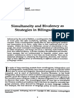 Woolard Simultaneity and Bivalency as Strategies in Bilingualism