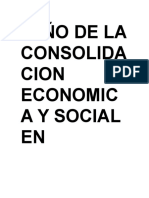 "Año de La Consolida Cion Economic A Y Social EN