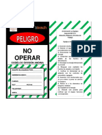 Tarjeta Bloqueo Codelco Andina Departamental