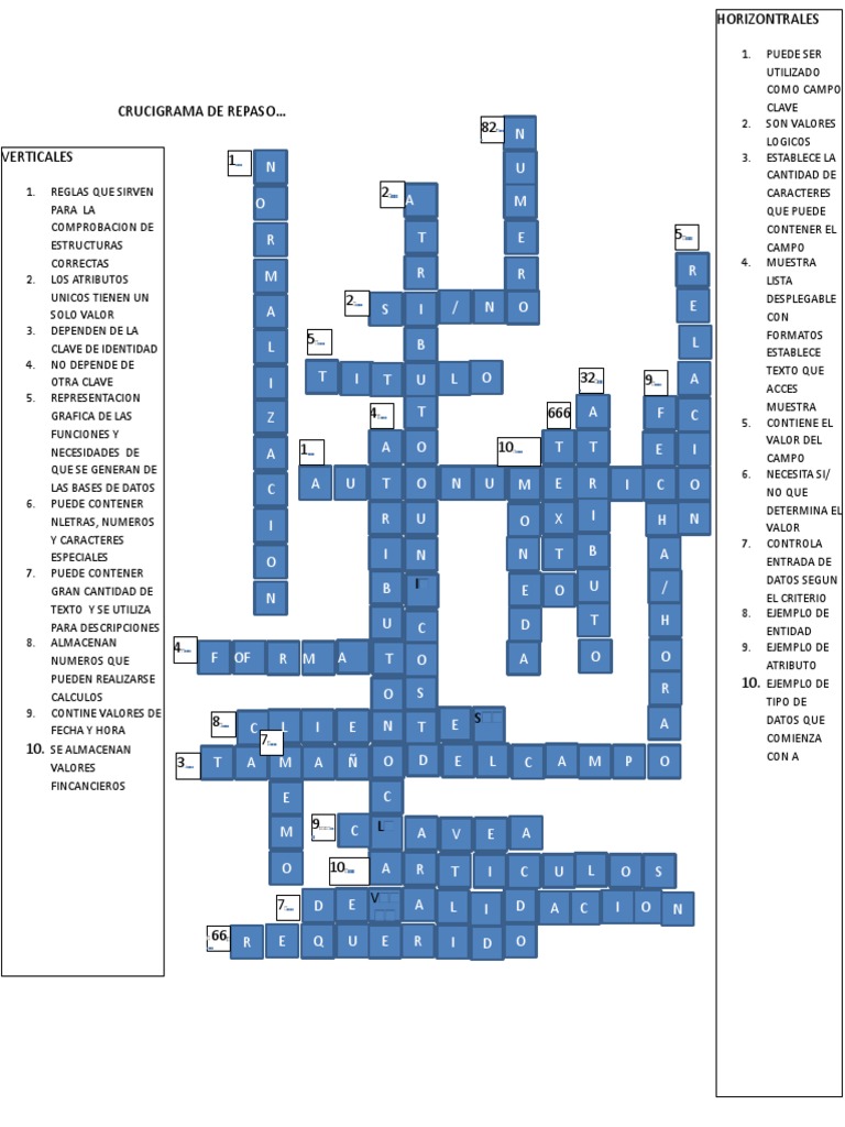 Crucigrama de Repaso PDF
