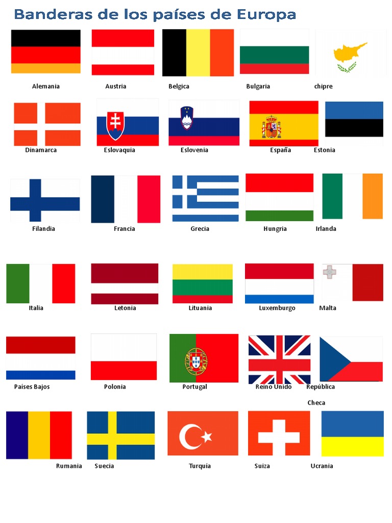 Banderas De Los Paises De Europa PDF Viajes Por Europa