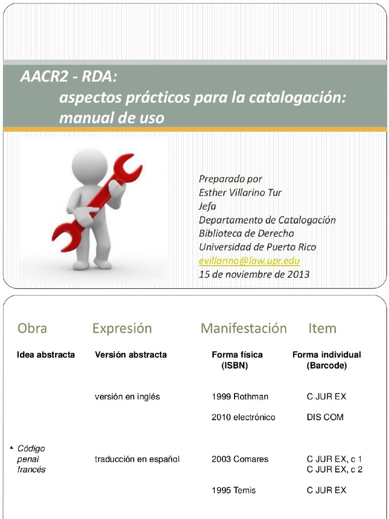 Rda Manual | PDF | Catalogación y clasificación de bibliotecas ...