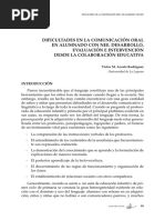 Dificultades en La Comunicación Oral en Alumnado Con NEE
