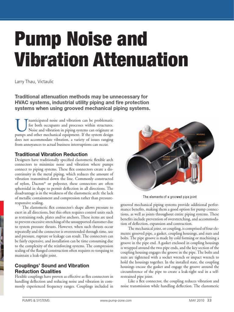 Pump Noise and Vibration Attenuation PDF Pipe (Fluid Conveyance