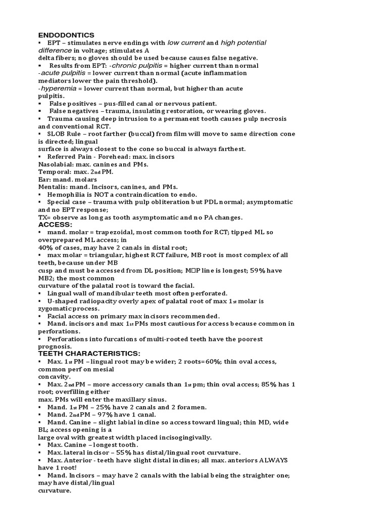 Endo Notes PDF Dental Composite Dentin