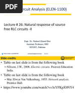 Linear Circuit Analysis (ELEN-1100) : Lecture # 26: Natural Response of Source Free RLC Circuits - II