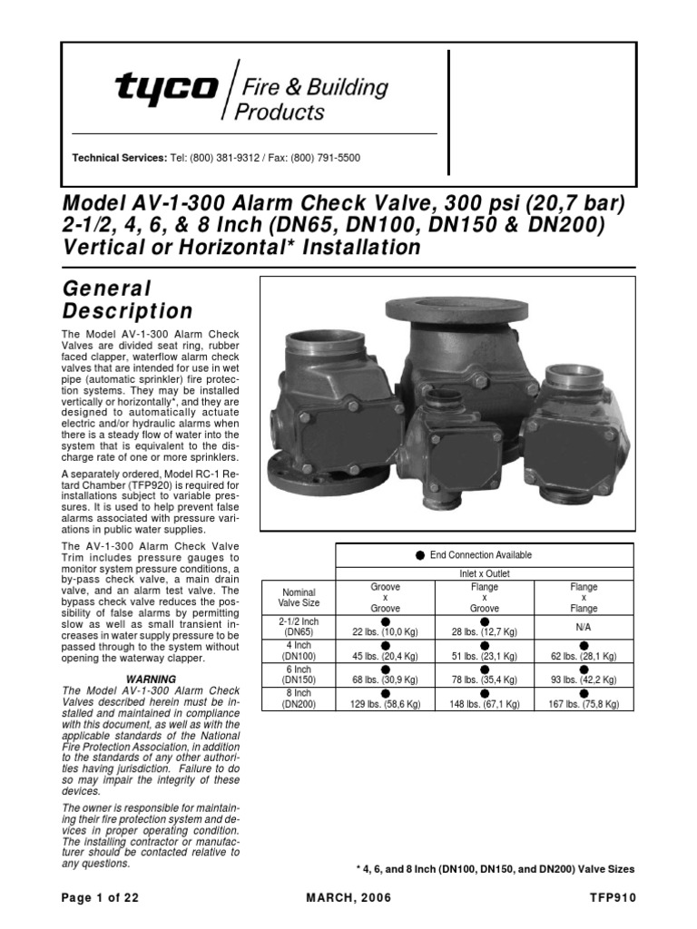 Valvula Check - Alarma PDF | PDF | Fire Sprinkler System | Valve