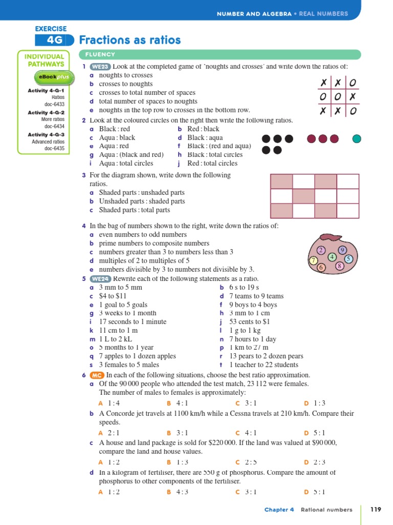Exercise 4 g | Fraction (Mathematics) | Elementary Mathematics